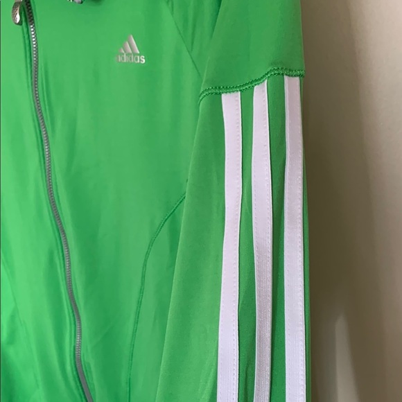 Gently Loved Adidas Green Track Jacket **Missing Collar Draw String** - Picture 4 of 11